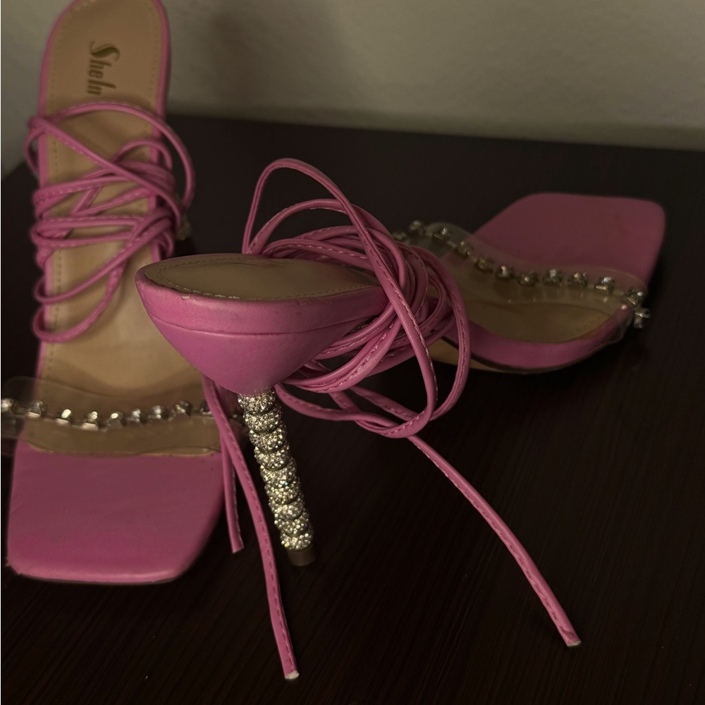 Pink Rhinestone Heels